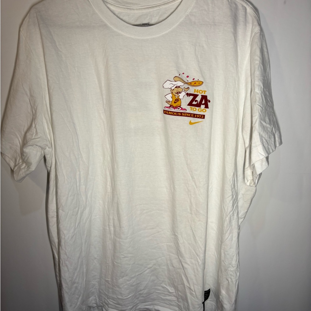 Nike White Short Sleeve Tee with Graphic Design